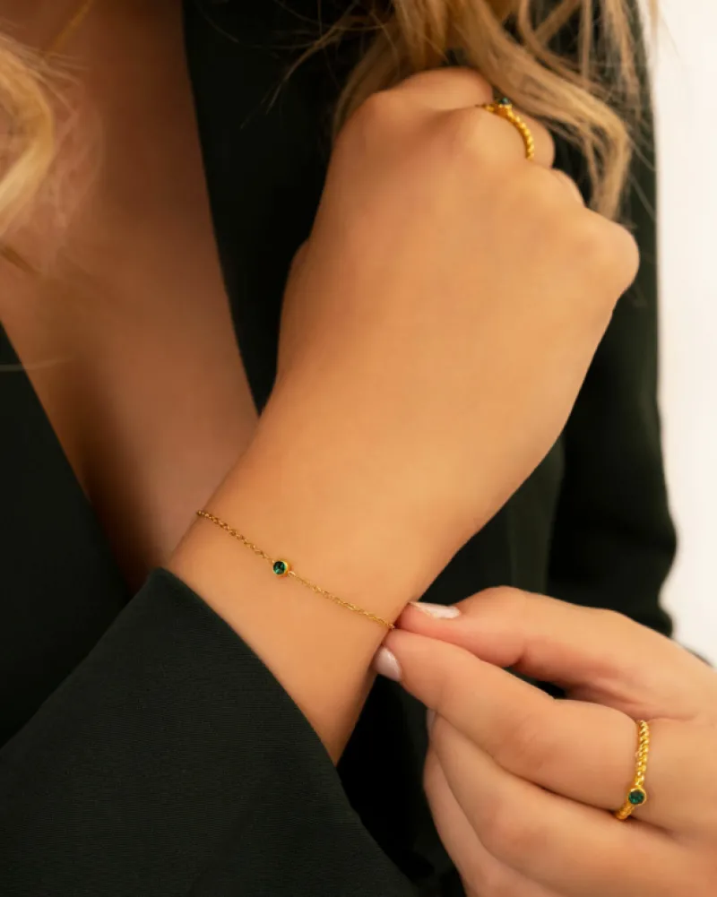 Finaste Birthstone Armband Goudkleurig Fashion