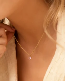 Finaste Birthstone heart ketting goldplated Online