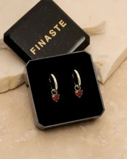 Finaste Birthstone heart oorbellen Discount