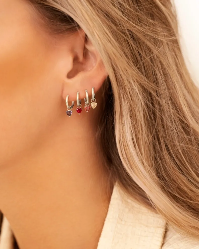 Finaste Birthstone heart oorbellen Discount