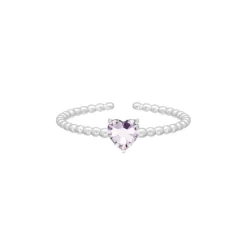 Finaste Birthstone heart ring New