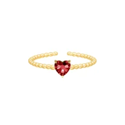 Finaste Birthstone heart ring goldplated Best