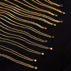 Finaste Birthstone Ketting Goudkleurig Outlet