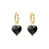 Finaste Black heart oorbellen goldplated Online
