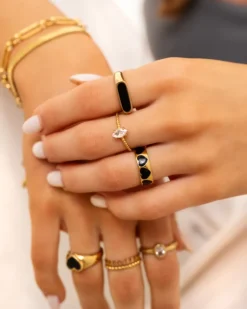 Finaste Black Love Ring Fashionista Goudkleurig Best