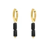 Finaste Black stone earrings goldplated Discount