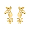 Finaste Bloem oorbellen boho goudkleurig New