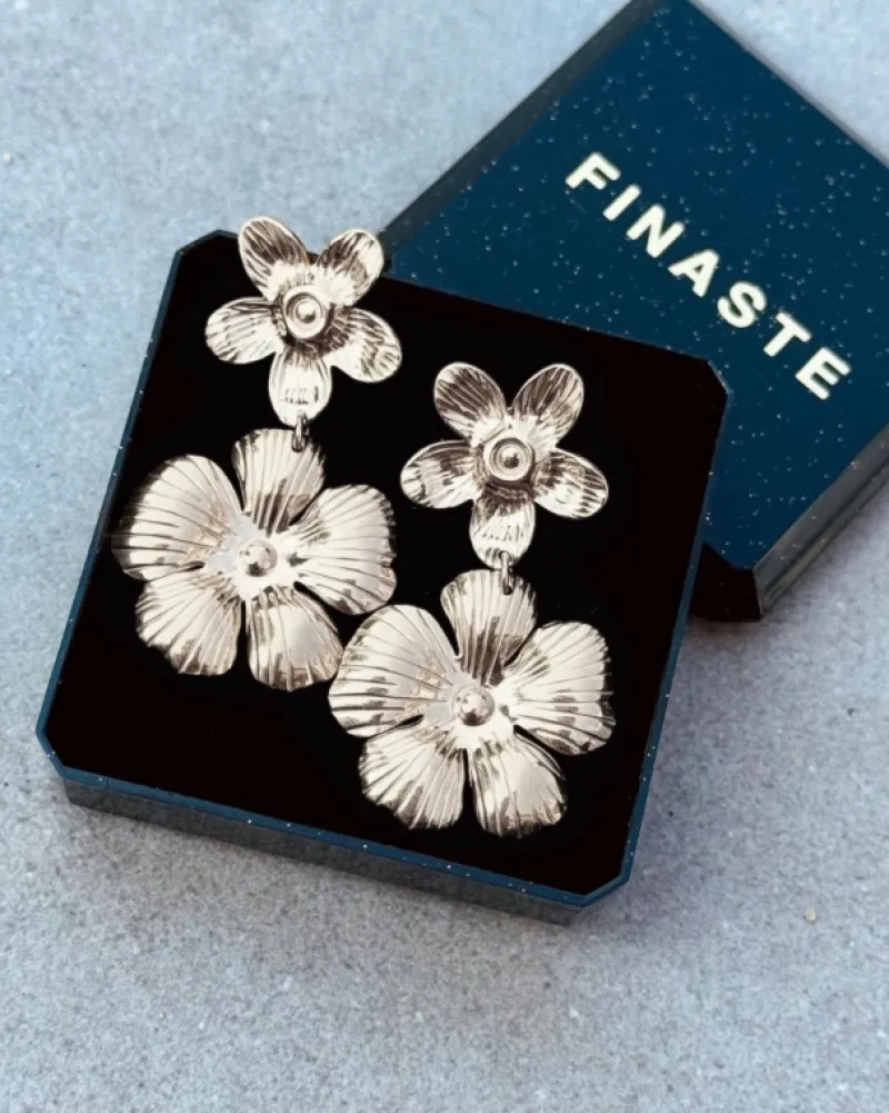 Finaste Bloem oorbellen dubbel Online