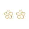 Finaste Bloem oorbellen wit goudkleurig New