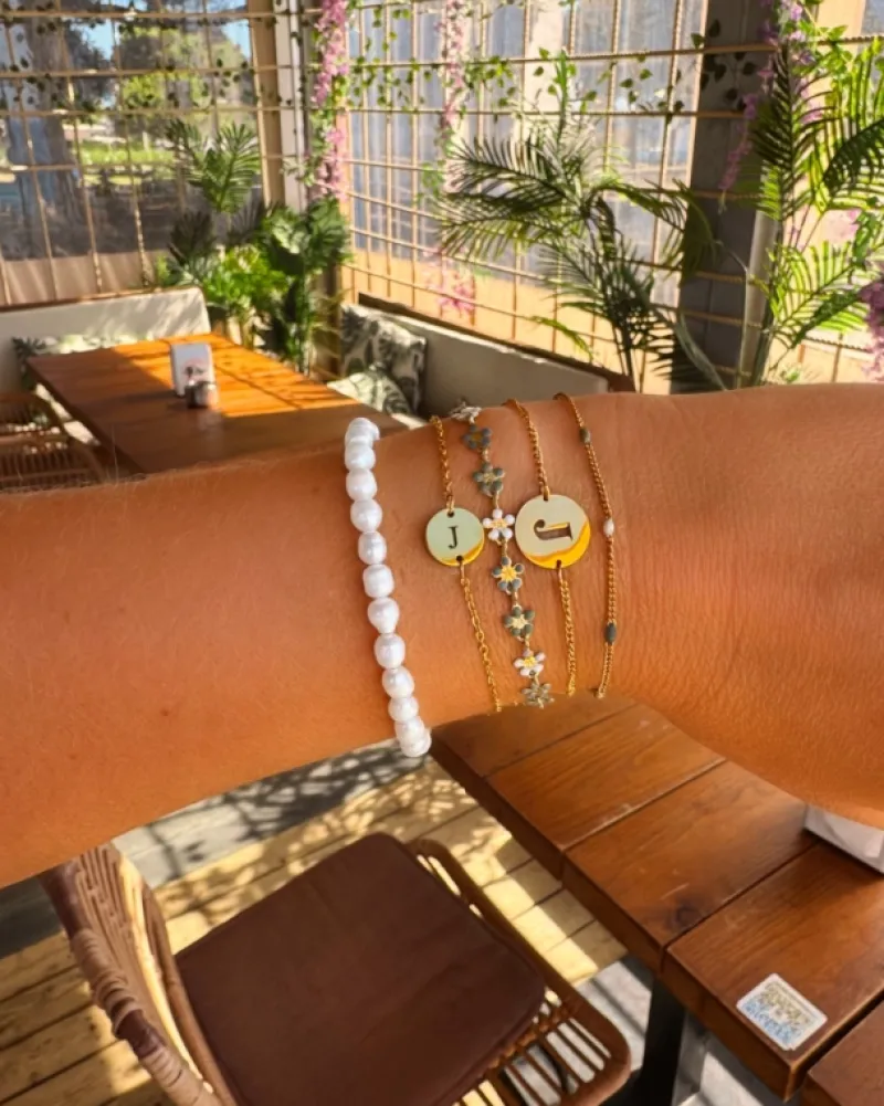 Finaste Bloemetjes armband trendkleuren goudkleurig Clearance
