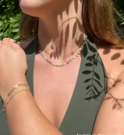 Finaste Bloemetjes ketting trendkleuren goudkleurig Discount