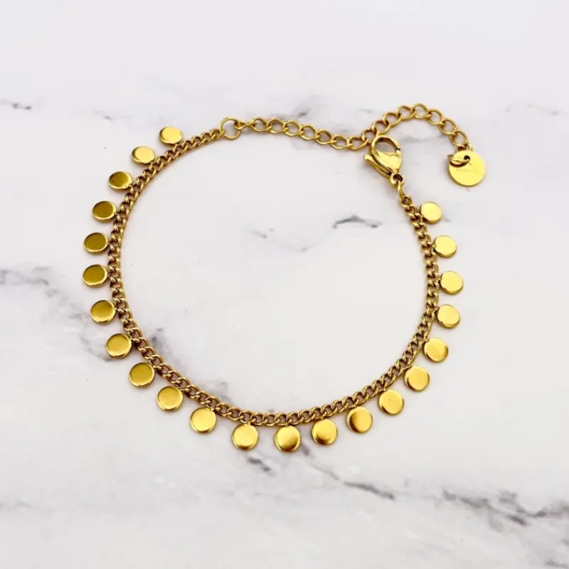 Finaste Boho Armband Little Coins Verguld Sale