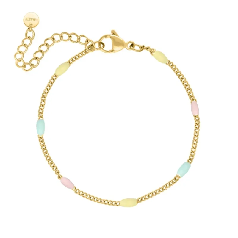 Finaste Bolletjes armband pastel goudkleurig Outlet