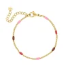 Finaste Bolletjes armband pink color mix goudkleurig Fashion