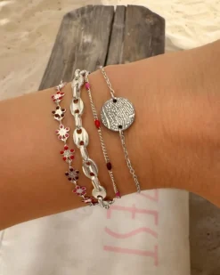 Finaste Bolletjes armband pink color mix Fashion