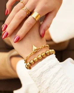 Finaste Bolletjes armband statement goudkleurig New