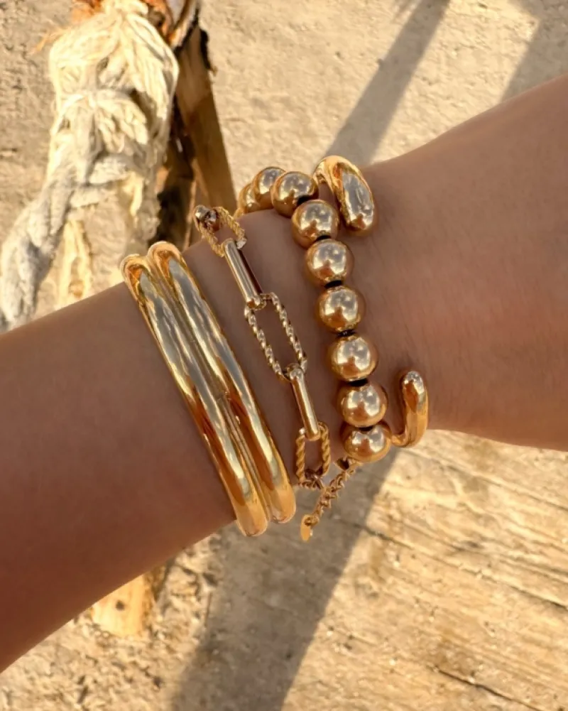 Finaste Bolletjes armband statement goudkleurig New