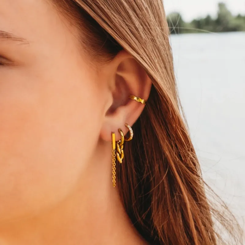 Finaste Bolletjes ear cuff goud kleurig Hot
