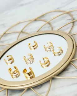 Finaste Bolletjes ear cuff goud kleurig Hot