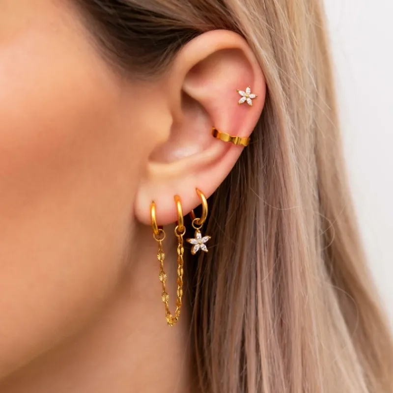 Finaste Bolletjes ear cuff goud kleurig Hot