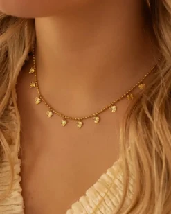 Finaste Bolletjes ketting met hartjes goudkleurig Outlet