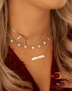 Finaste Bolletjes ketting met hartjes New