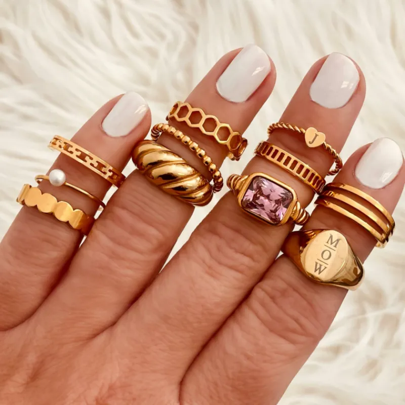 Finaste Bolletjes ring gold plated Online