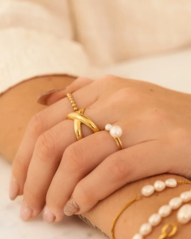 Finaste Bolletjes ring gold plated Online