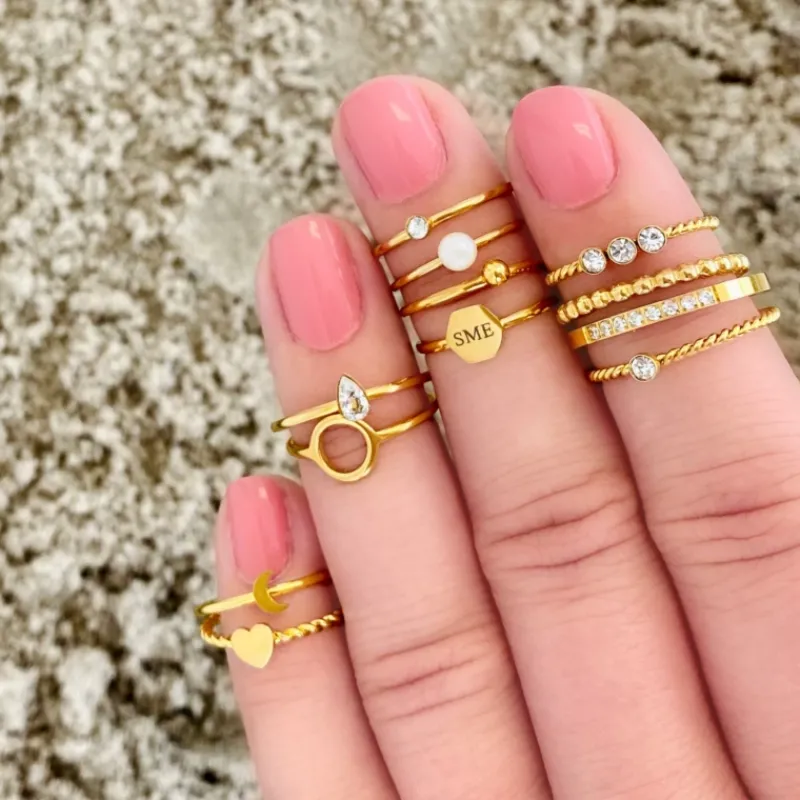 Finaste Bolletjes ring gold plated Online