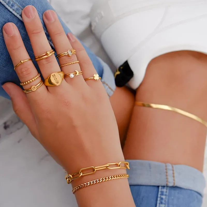 Finaste Bolletjes ring gold plated Online