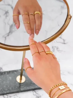 Finaste Bolletjes ring gold plated Online