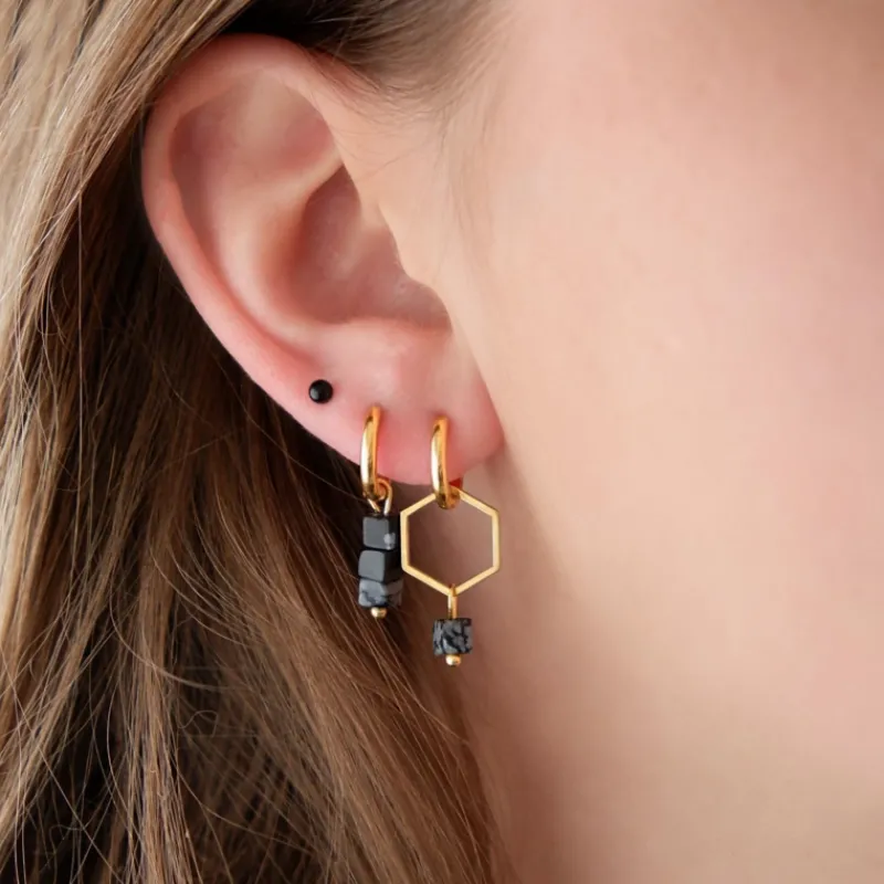 Finaste Bolletjes stud oorbellen zwart Clearance