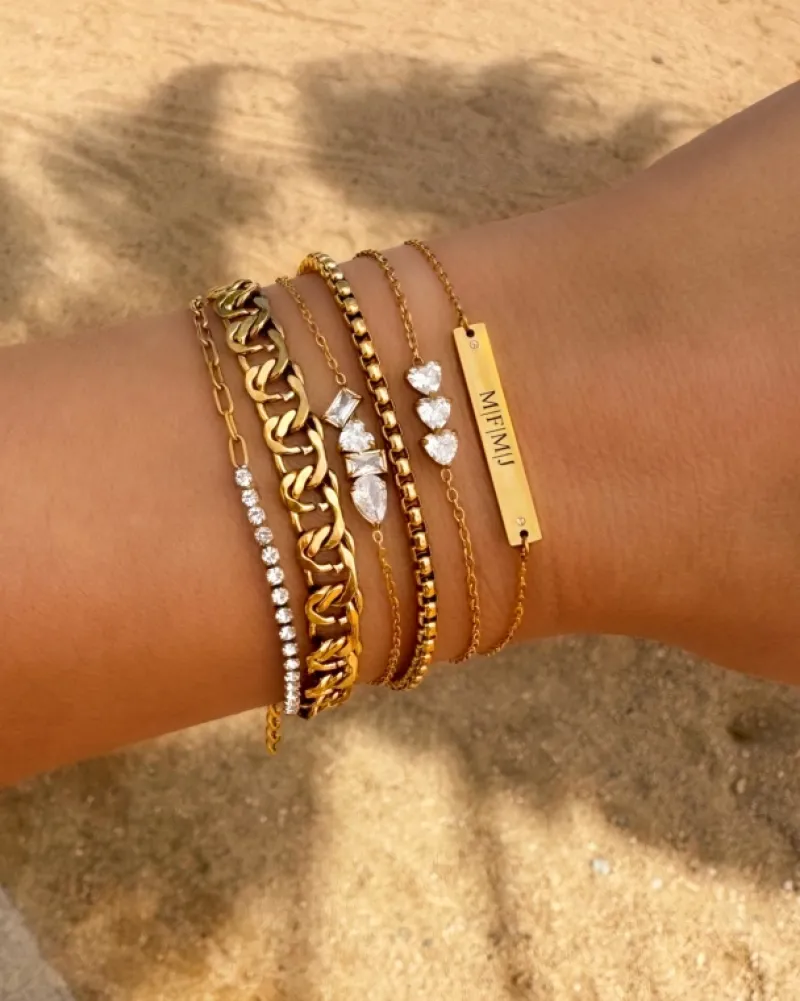 Finaste Bracelet glam stones goldplated Online