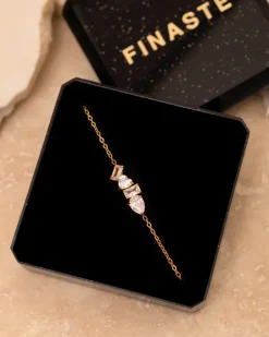 Finaste Bracelet glam stones goldplated Online