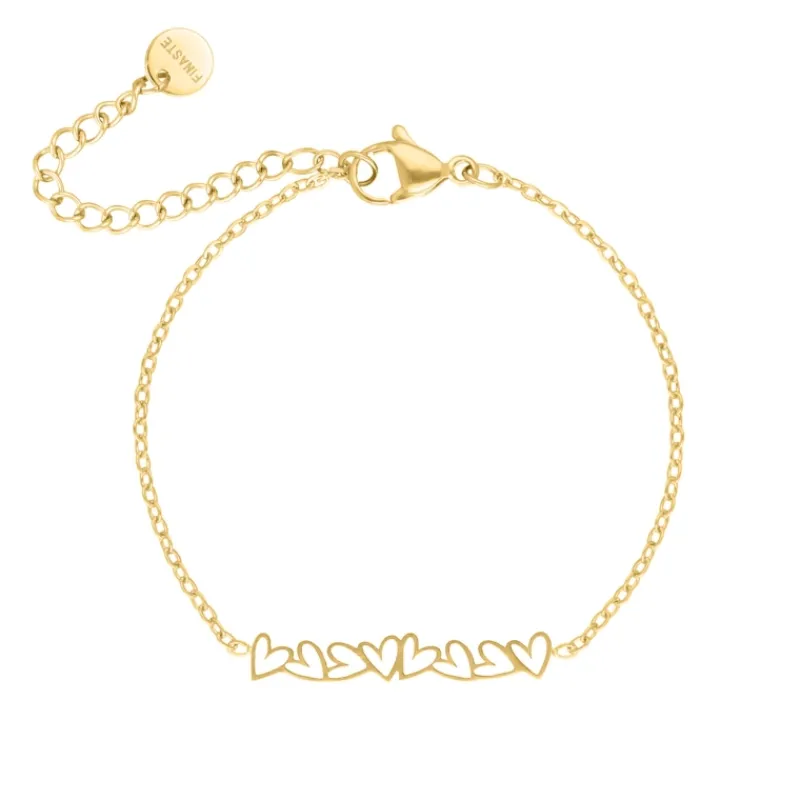 Finaste Bracelet open hearts goldplated Hot