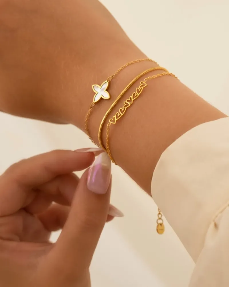 Finaste Bracelet open hearts goldplated Hot