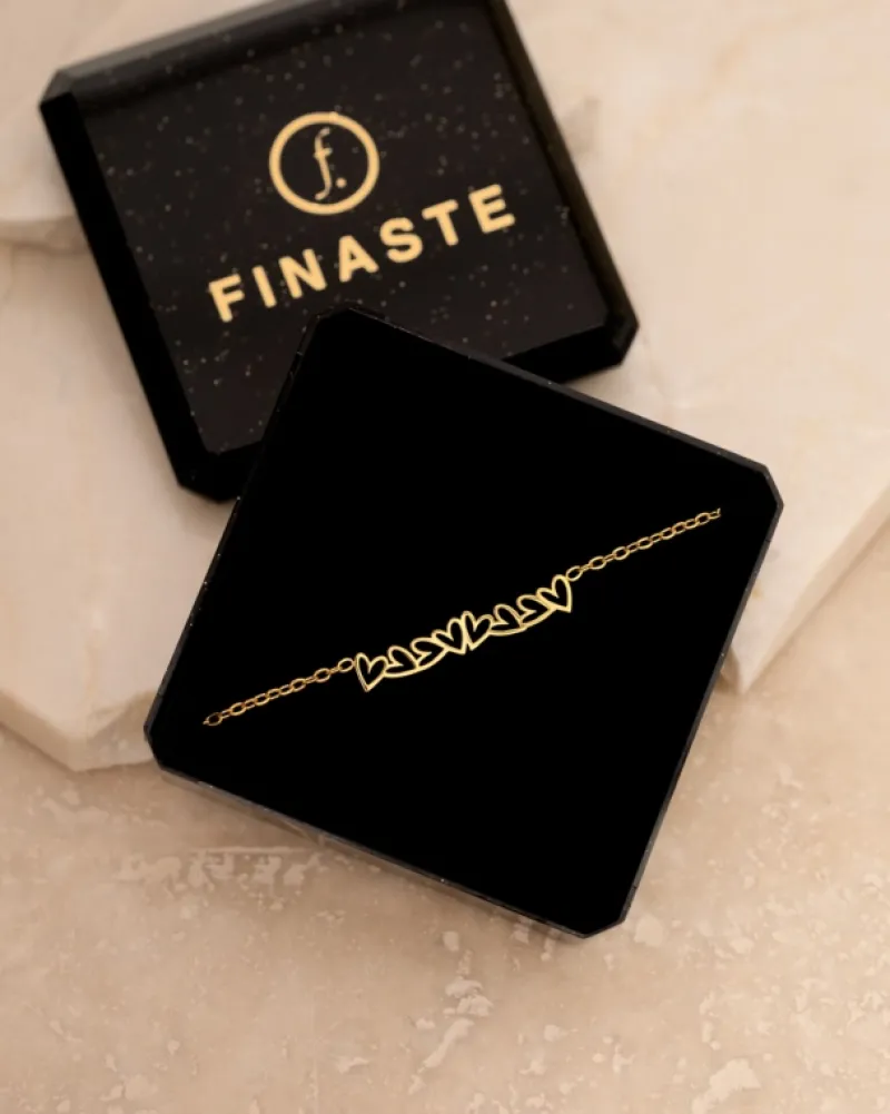 Finaste Bracelet open hearts goldplated Hot