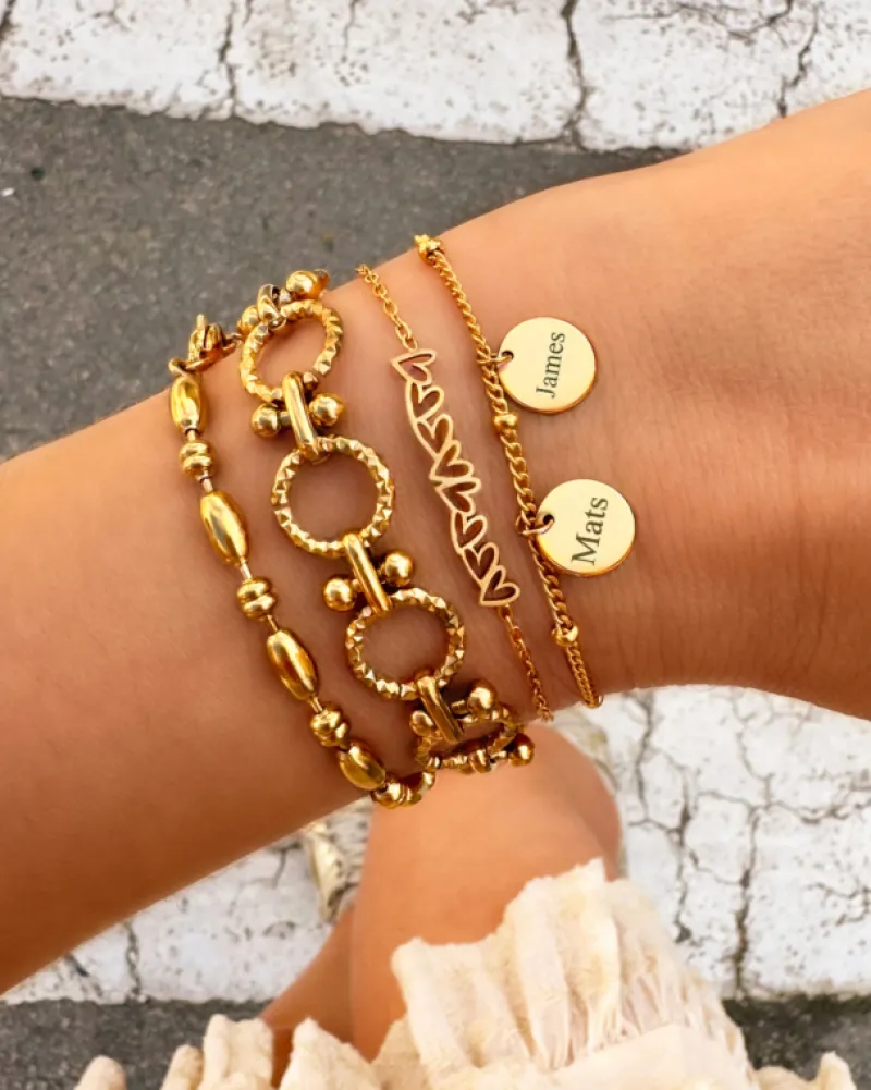 Finaste Bracelet open hearts goldplated Hot
