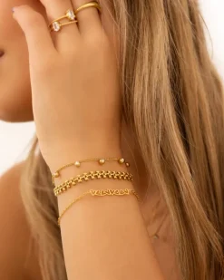 Finaste Bracelet open hearts goldplated Hot