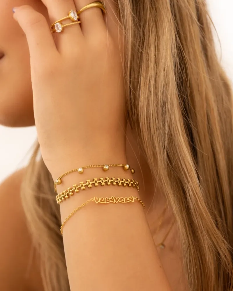 Finaste Bracelet open hearts goldplated Hot