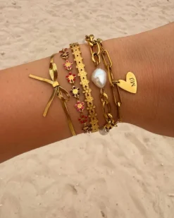 Finaste Chain and pearl bracelet goudkleurig Online