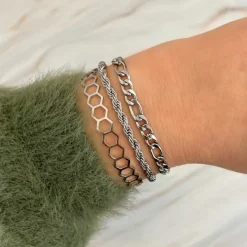 Finaste Chain Armbanden Set Kleur Zilver Fashion