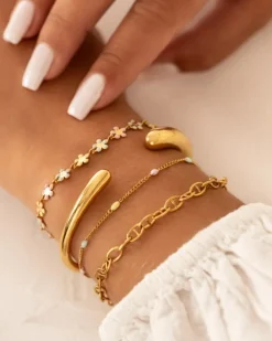 Finaste Chain bracelet eyecatcher mini goudkleurig Sale
