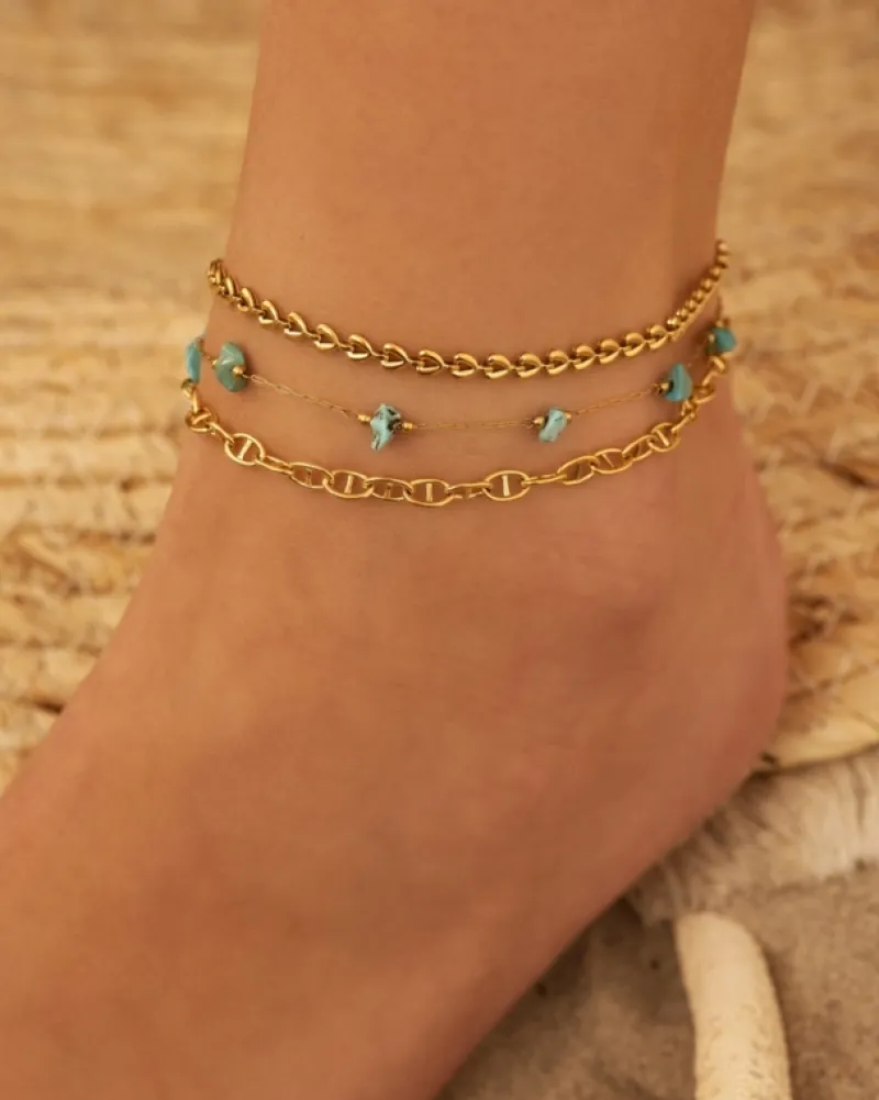Finaste Chain enkelbandje eyecatcher mini goudkleurig Fashion