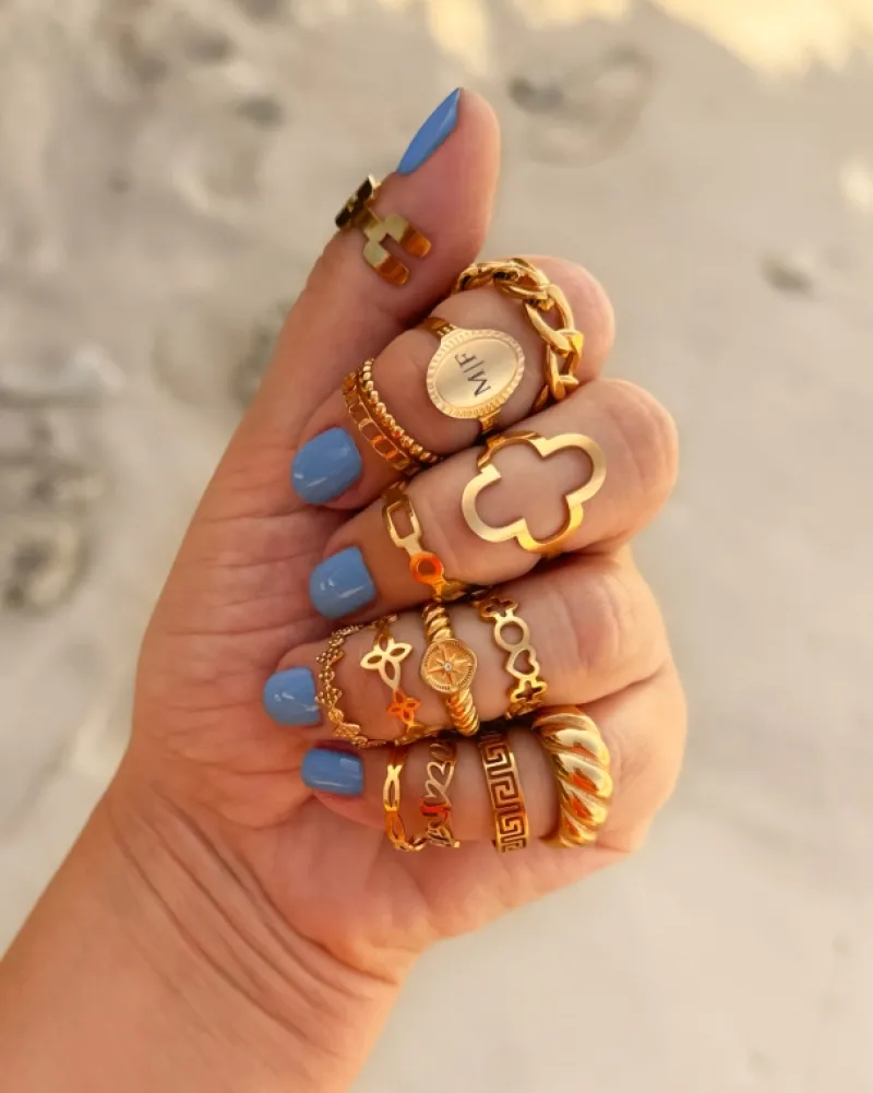Finaste Chain ring goud kleurig Outlet