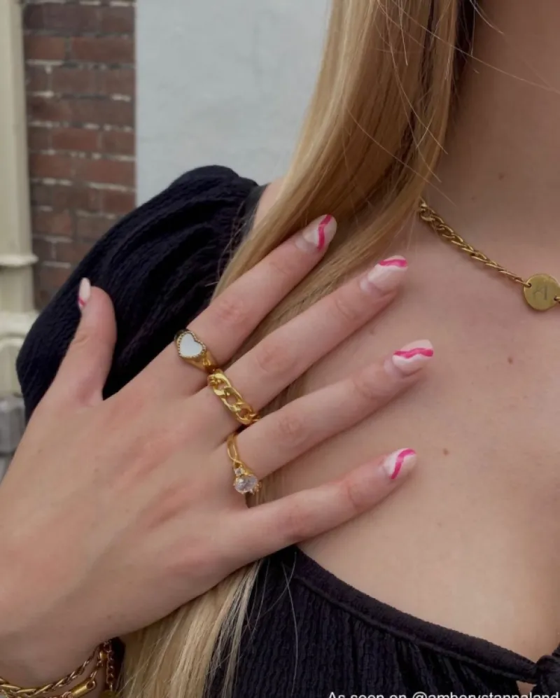 Finaste Chain ring goud kleurig Outlet