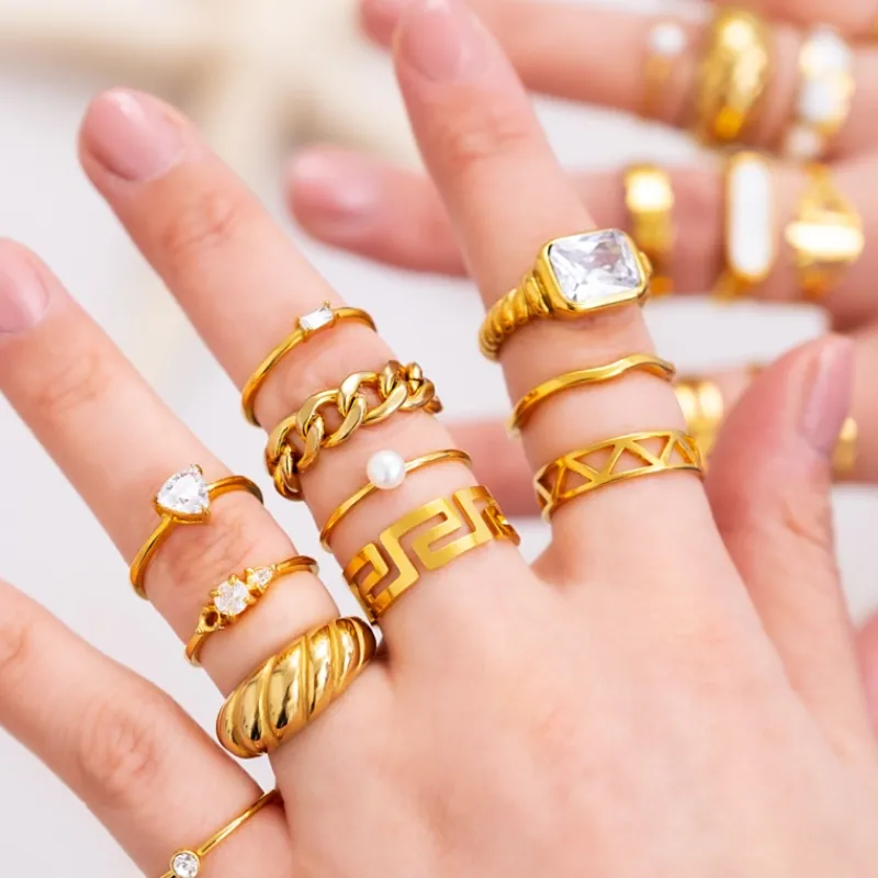 Finaste Chain ring goud kleurig Outlet
