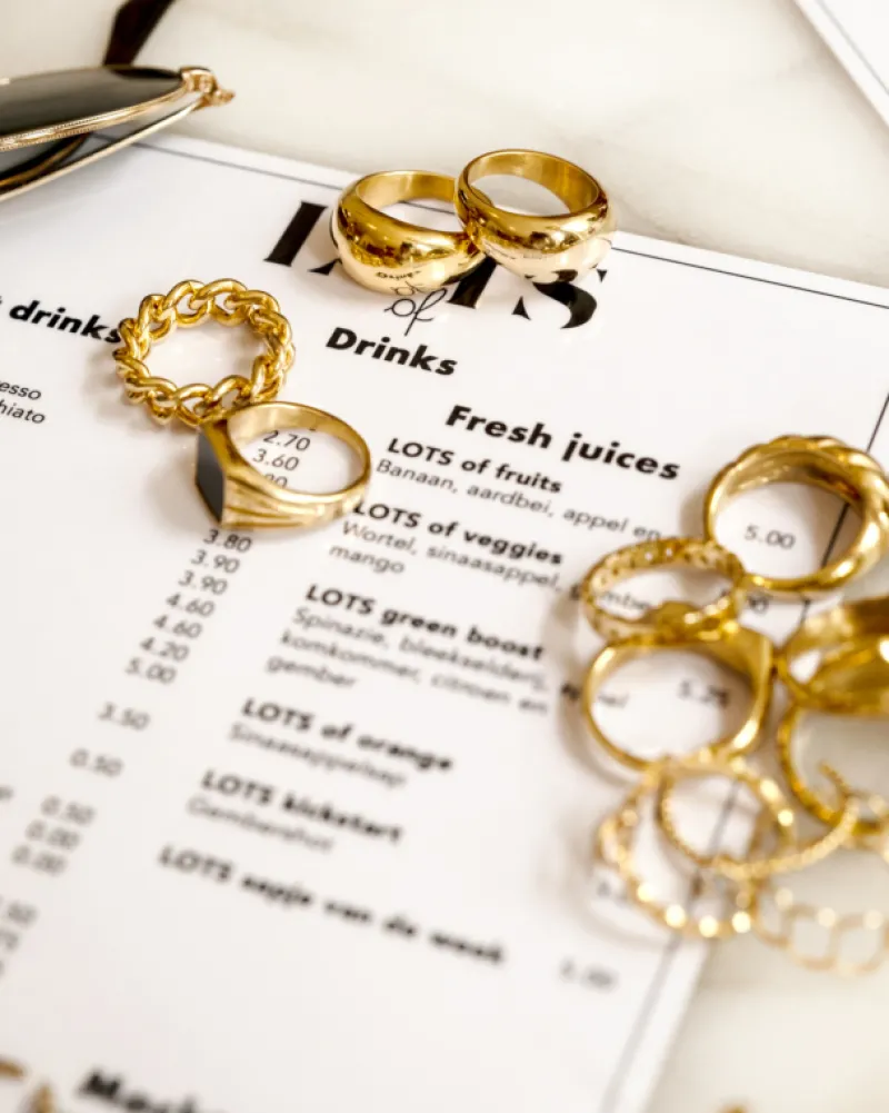 Finaste Chain ring goud kleurig Outlet