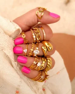 Finaste Chain ring goud kleurig Outlet