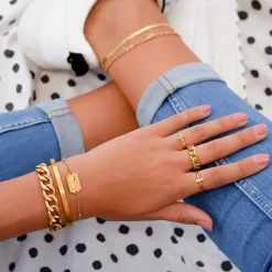 Finaste Chain ring goud kleurig Outlet